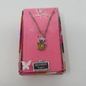 La Rue Silver Tone Vintage Topaz Necklace Retro